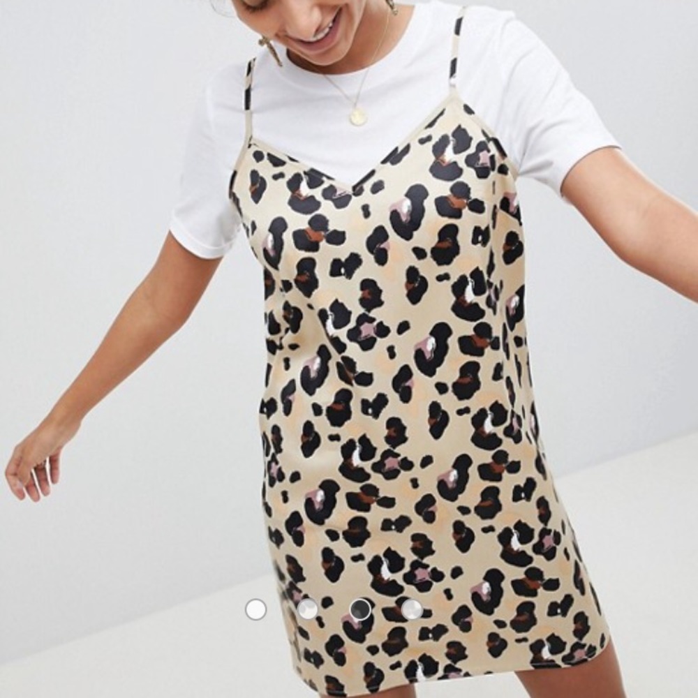 Asos Leopard Print Mini Slip Dress